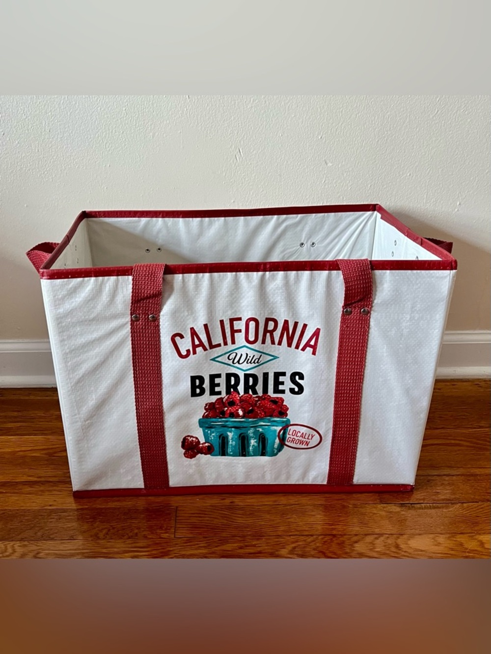 Collapsible BoxTote Heavy Duty California Berries 17 1/2 W X 12 1/4 H X 11 1/2 D